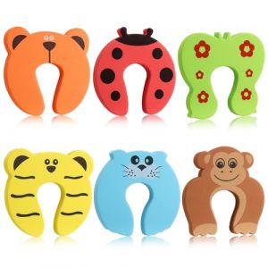 Mexgcom 6 Pièces Bloc-Porte Anti Pincement, Butoirs de Porte en Mousse, Bloc Porte Sécurité Bébé, Protection de Pince de Doigt pour Porte et Fenêtre, Protection Doigt Enfant Securite (Mega EU, neuf)
