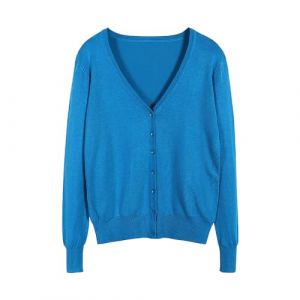 Bolero Festif Élégant Veste Courte Femme Chic Cardigan Manches Longues Veste Chic Et Élégante Top Bolero Robe Cardigan Ouverte Devant Transparent Léger Femme Et Élégante Gilet Été (Sky Blue, XXL) (MengLA, neuf)