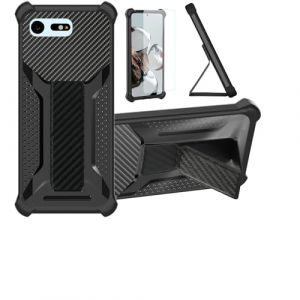 bojioderf Coque pour Sony Xperia X Compact Coque Étui Case Cover Hybride [avec Protection d'écran en Verre trempé] [support magnétique Pliable] [givré résistant aux Empreintes digitales] Noir (Oujietong, neuf)