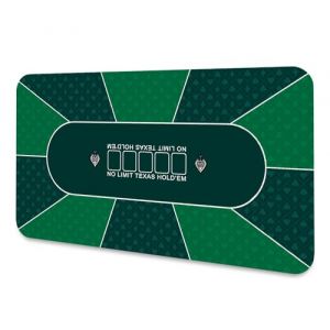 LaiEr Tapis de Poker 10 Joueurs Texas Hold'em Tapis en Caoutchouc Tapis de Poker pour Tables Table de Poker Portable Pliante pour Jeux de Poker Blackjack Casino (200*100*0.2cm,Green) (ChunSiFuShi, neuf)