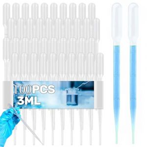 100 Pièces Pipette,3ML Pipette Plastique,Pipette Graduée,Pipette de Transfert en Plastique,Pipette Cuisine,Transparent,pour Transfert D'huiles Essentielles,Parfums,Liquides Divers (3 ml) (NOKWOCY TRADE Kft., neuf)