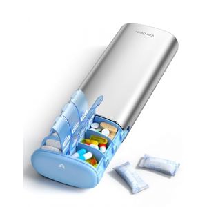 Vaydeer Pilulier hebdomadaire de 7 jours (support 2 fois par jour), pilulier de voyage en m&eacute;tal, grande capacit&eacute;, joli pilulier quotidien pour suppl&eacute;ments, pilules, vitamines et m&eacute;dicaments (Vaydeer UK, neuf)
