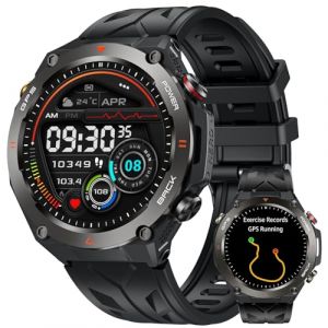 Montre Connectée Homme GPS Smartwatch - Boussole Baromètre Altimètre Appel Bluetooth 650mAh Batterie Fréquence Cardiaque SPO2 Sommeil 100+ Modes Sportifs 1.45" Étanche Fitness Tracker pour Android iOS (APEXHIVE, neuf)