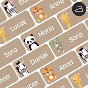 My Nametags&reg;56 &Eacute;tiquettes Thermocollantes Personnalis&eacute;es | &Eacute;tiquettes V&ecirc;tement Enfant &agrave; Repasser Imperm&eacute;ables et Lavables en Machine | Pour l'&Eacute;cole, la Cr&egrave;che, la Maison de Retraite | Animaux Exotique (My Nametags, neuf)