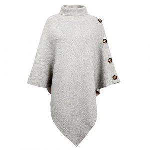 TBSCWYF Pull Poncho Cape Doux et Chaud en Tricot &agrave; Grands 3 Bouton Cape Poncho Mesdames Jumper (TB_Shimmer, neuf)