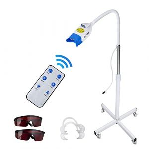 Lampe Blanchiment Dentaire sur Pied Professionnelle Lampe LED pour Blanchir les Dents avec Télécommande, Bleu/Rouge/Violet 3 Couleurs Lumière (funchicmall, neuf)