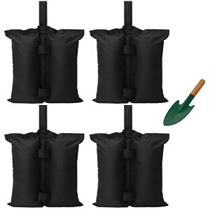 Lyneun 4 Pièces Sac de Lesté pour Tonnelle avec Pelle, 14kg Sac Lestage, 600D Oxford Sacs de Sable à Remplir pour Tente de Canopée, Parapluie de Terrasse D'extérieur, Lestage Tonnelle (41 * 44 cm) (lleey887, neuf)