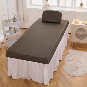 LDLCYCN Marron,80 * 190cm, Housse De Table De Massage Imperm&eacute;able PU Cuir Tissu avec Trou Massage Couvre - Lit Spa Massage Table Drap Housse avec Bande &Eacute;lastique Envelopp&eacute; Tout Autour (Novice players, neuf)