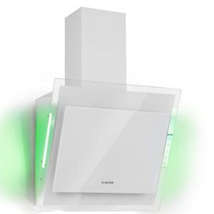 Klarstein Hotte Aspirante 60cm, Hottes de Cuisine Inclin&eacute;es, Filtre de Hotte en Aluminium, D&eacute;bit d'Air Puissant 601m&sup3;/h, LED, Ecran Tactile, Extracteur d'Air Silencieux, Hotte Efficace avec Evacuation (Klarstein France, neuf)