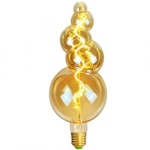 TIANFAN Ampoules LED Vintage 4W Diammable 2000Kelvin Super Warm Big Globe LED Ampoule 220/240V Edison Vis E27 Douille Spéciale Ampoule Décorative G125 (doré) (lightingdesigner, neuf)