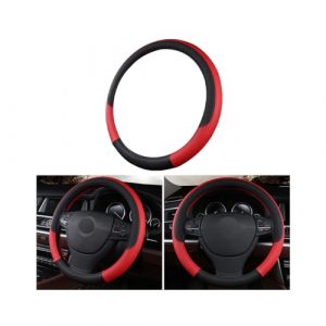 CGEAMDY Couvre Volant Voiture, Antidérapant Couvre Volant, Respirant Microfibre Cuir Couvre Volant, Housse De Volants De Voiture Accessoires pour D'intérieur Protecteurs(Noir Rouge) (CGE Auto, neuf)