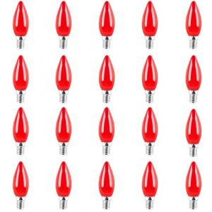 Jiotouhu ampoule e14 led, ampoule rouge, 1W &eacute;quivaut &agrave; une lampe halog&egrave;ne de 10W, couverture en plastique, non dimmable, pour l'ext&eacute;rieur int&eacute;rieur string mariage f&ecirc;te bar ambiance d&eacute;cor, Lot de 20 (BTFEU, neuf)