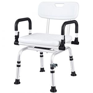 NArra 360° Tabouret de Douche pivotant, Chaise de Douche réglable en Hauteur avec Dossier et accoudoir, Tabouret de Douche pour Les Personnes âgées ou handicapées, harge jusqu'à 180 kg (shoplery, neuf)