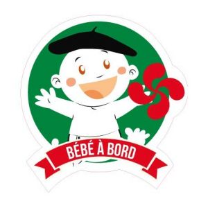 Autocollant Bébé à bord Basque stickers adhésif logo 6 - Taille : 12 cm (JLC-Sticker, neuf)