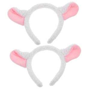 GALPADA 2 Pièces Bandeau D'agneau Bandeaux En Forme D'oreille De Mouton Couvre-chef Oreilles D'agneau Costume De Chèvre Enfants Déguisement De Chèvre Enfant Sherpa Blanche (Hargrove Hare, neuf)