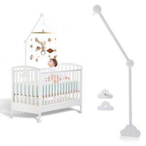 Nizirioo Support Mobile Bébé Bois Blanc Nuages : Support Mobile Bébé Nizirioo pour Lit Bébé Support Cloche Mobile Support Table Langer Parc Berceau DIY Support Mobile Bébé Pour Carillon Cloche de Lit (YOUXIUDEDIANPU, neuf)