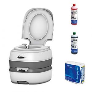 Enders © WC Chimique Portable - Kit de démarrage Green Deluxe | Produit additif et Papier Toilette | Toilette Chimique de Camping | Camping Car Accessoires | Pot de Chambre Adulte et Enfant (MH-Online-GmbH, neuf)