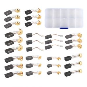 30 Pièces 10 Tailles Balai Charbon, Brosses de Carbone pour Ponceuses Balais de Charbon pour Meuleuse D'angle Moteur Electrique Balais en Charbon Universelles pour Meuleuse D'angle Ponceuse Orbitale (wen liu shang mao you xian ze ren gong si, neuf)