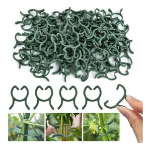LQTSLFM 100 Pi&egrave;ces Clips pour Plantes Vert, Clip Plante Grimpante 2 x 2.6cm, Clip de Support pour Plante, Plant Climbing Clips, Clip Piante de Jardin pour Soutenir Plantes L&eacute;gumes Fruits (Petit) (FUYINFU LIMITED, neuf)
