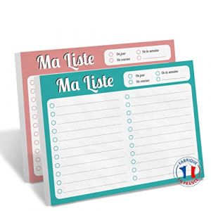 WHINAT - BLOC NOTE & TO DO LIST - " Ma liste " - Votre memo/carnet/organiseur à portée de main - To do list pour planifier, organiser & ne plus rien oublier - Pack 2 carnets - 1 Emeraude & 1 R (WHINAT, neuf)