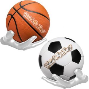 Support Ballon Foot Support Ballon Basket Support Mural pour Basket-Ball Supports Muraux pour Balles en Forme de Main Support de Ballon Support de Rangement pour Basket-Ball Support Mural (Blanc) (Gold Rush on the Waves, neuf)