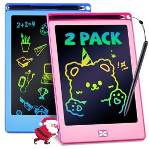 POPERFUN Tablette d'&eacute;criture LCD 2 Pi&egrave;ces 8.5 Pouces Tablette Dessin Enfant, Ardoise Magique Jouets &eacute;ducatifs de Voyage de 3 4 5 6 7 8 ans Filles et Garcons, Cadeau No&euml;l et d'Anniversaire Bleu Rose (POPERFUN DIRECT, neuf)