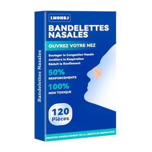 120 Pi&egrave;ces Nasal Strips Bandelette Nasales,Dispositifs anti Ronflement Efficace Puissant,Ecarteur Nasal Taille Large Patch Anti Bandelette Nasales Pour une Meilleure Respiration (LMOHBJ-FR, neuf)