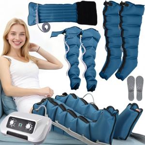 Bottes de pressoth&eacute;rapie pour jambes 6 chambres Machine de pressoth&eacute;rapie professionnelle pour l'abdomen | Masseur Drainage lymphatique Circulation, 0-240 Mmhg r&eacute;glables (bras + jambes + abdomen) (hhh-jhh, neuf)