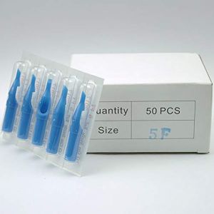 50 pcs tatouage Astuce jetable Buse, FT Tattoo Tubes pointe ronde, tattoo machine bleu (5FT) (CHENGplus, neuf)