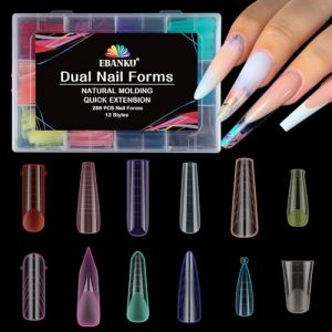 EBANKU 288PCS Poppit Ongle Kit, Réutilisable Multicolore Capsules Popits Ongle Nail d'extension Kit Faux Ongles Capsules Couverture Complète Nail Tips pour Femme Fille, 12 Styles (EU-Prominer, neuf)