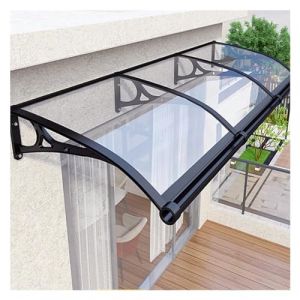 Auvent de Véranda Extérieur，Auvent de Porte Entrée，Contre Pluie Neige UV,Marquise de Porte Extérieure，Protection Contre la Pluie et UV en Polycarbonate Transparent (Size : 150x240cm/59x95in) (JUXINJIAYE, neuf)