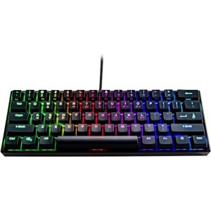 Surefire Kingpin M1 Clavier de Jeu mécanique Anglais, Clavier multimédia de Jeu Petit et Mobile, Clavier RVB avec éclairage, Touches 100% Anti-ghosting, Disposition Anglaise QWERTY (Ponera, neuf)