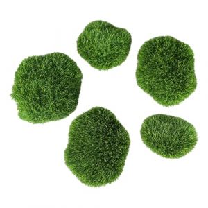Grandes boules de mousse &ndash; Plante vivante pour aquarium | 5 x d&eacute;corations de table artificielles pour aquarium | Boules de mousse artificielles, d&eacute;coration d'aquarium pour d&eacute;coration d'int&eacute;rieur (ziokuga, neuf)
