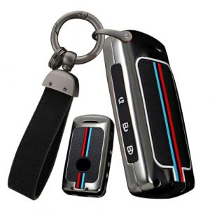 ontto Coque de cl&eacute; de Voiture - Convient pour Mazda 3 Axela CX-3 CX-30 CX-50 CX-60 CX-90 MX5 CX-5 MX30 CX8 CX9 2019-2023 - &Eacute;tui Porte-cl&eacute;s en m&eacute;tal - 3 Boutons B - Noir (Ontto, neuf)