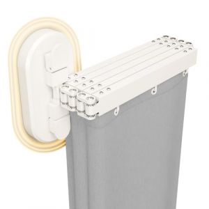 Tringle A Rideau De Douche Angle sans Percage, Tringle &Agrave; Rideau De Douche Pliable avec Ventouses, Barre De Douche en L R&eacute;tractable pour Baignoire De Salle De Bain(Dark Gray,170cm) (QWKJGS, neuf)