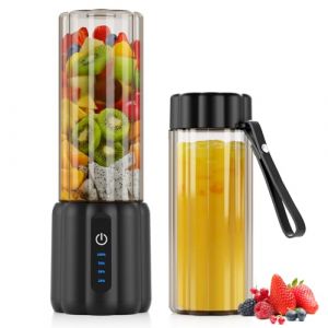 COKUNST Mixeur Portable pour Shakes et Smoothies, 22000 TR/min Puissant Mixeur Smoothie avec 6 Lames, 500 ml Mini Blender avec Couvercle de Voyage pour Cuisine, Salle de Sport, Bureau (E-power directEU, neuf)