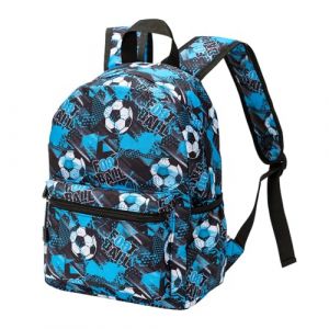 Hixingo Sac à Dos Double Couche pour Enfants Fille et Garçon, Motif de Football Unisexe Durable et Léger Ados Cartable pour Maternelle Primaire Campings Voyage (Football) (Hixin, neuf)