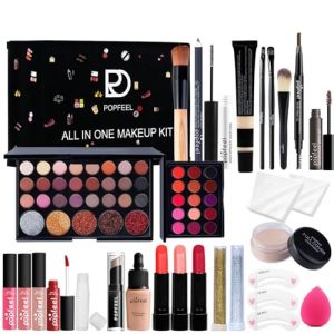 Holzsammlung Coffret Maquillage Femme, Kit de Démarrage de Maquillage Complet avec Ombres Paupière, Rouge à Lèvre, Pinceaux, Mascara, Correcteur #02 (TeencentsMallEU, neuf)