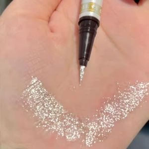 KARLOR Highlighter - Stylo surligneur pour les yeux - Argenté à paillettes - Ultra fin - Stylo à paillettes - Diamant - Ombre à paupières brillant - Pour paupière, nez, visage nacré (01# argent (PoFeng Direct, neuf)