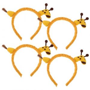 PAMINGONO Lot De 4 Bandeaux Pour Cheveux Motif Girafe Déguisement Animal Spa Mignon Bandeau Dessin Animé Mignon Accessoire De Fête Bandeau Animal Bandeaux Girafe Jaunes (ndunk, neuf)