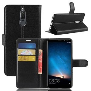 COPHONE&reg; Etui Coque Housse de Protection Noir en Cuir pour Huawei Mate 10 Lite Etui porteufeuille Noir Haute qualit&eacute; pour Huawei Mate 10 Lite (CoPhone, neuf)