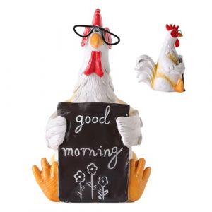 Statue de poulet décorative en résine : décoration de jardin figurine de poulet en résine, statue de jardin coq, piquet de jardin poulet, décoration de poule, statue de poule assise, pour la maison (BAOBAOBAOB, neuf)