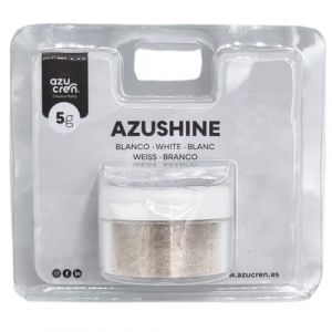 Azucren, Paillette Alimentaire, Paillette Alimentaire cocktail, Poudre Pailletée Comestible, Idéale pour la Décoration de Gâteaux, de Fondants, de Crème au Beurre, 5 Grammes. AZUSHINE (Blanc) (FMC-Store, neuf)