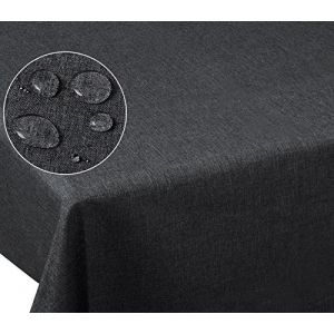 Laneetal Nappe Rectangulaire, Nappe Anti Taches, en Polyester, Aspect en Effet Lin, Imperméable, Lavable, Effet Déperlant, Protection et Décoration de Table, 110x110 cm, Gris (cg_europa, neuf)