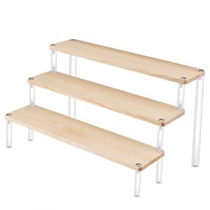 Présentoir de Table en Acrylique, 3 Étages Support Bois à Cupcake Stand de Parfum, Escalier Marches Display Stand, Présentoir à Gâteaux Riser Décoratif pour l'Affichage (JTcymstore, neuf)