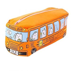 Trousse bus petit animal, Sac à Crayons pour Voiture en Toile de Grande Capacité, Personnalisé Grande Capacité Mignon étui à Crayons, Trousse d'autobus Scolaire Mignonne, pour Garçons et Filles (hudiemei, neuf)