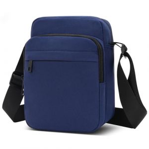 AIRCBC Sac Bandoulière Sacoche Homme Sacoche Sac Porté Epaule Imperméable Canvas Sacoche pour Usage Quotidien Le Travail Loisirs Vacances (bleu) (AIRCBC, neuf)