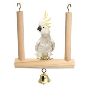 Balan&ccedil;oire pour petits oiseaux, balan&ccedil;oire &agrave; oiseaux en bois naturel, perchoirs, jouets de cage, support en bois, jouet de cage pour cacato&egrave;s, cacato&egrave;s, aras (retsntinnq, neuf)