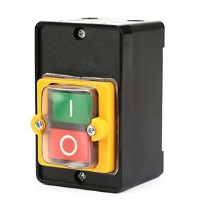Commutateur &agrave; Bouton Poussoir, AC220V / 380V 10A Interrupteur &agrave; Bouton de Commande de Puissance &eacute;tanche Monophas&eacute;/Triphas&eacute;, Bouton de Commande Marche/Arr&ecirc;t Avec Coquillage, Interrupteur Machine Outil (Opvimi, neuf)