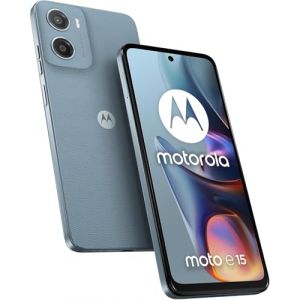 Motorola moto e15 16,9 cm [6.67] Double SIM Android 14 Go edition 4G USB type-C 2 Go 64 Go 5200 mAh Bleu (Motorola E15 Misty Blue 2+64) (ElectroSmartEU, neuf)